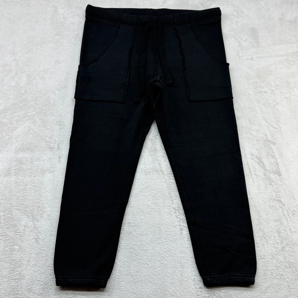 Frank & Eileen Catherine Favorite Sweatpants Women L Black Raw Edge Qui Luxury
